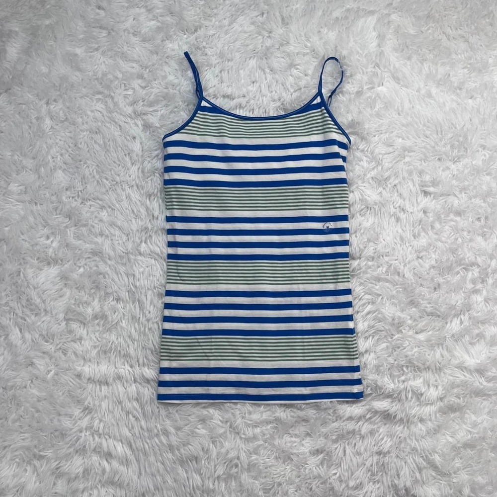 Y2K DEADSTOCK Aeropostale Green & Blue Striped Cami Tank Medium